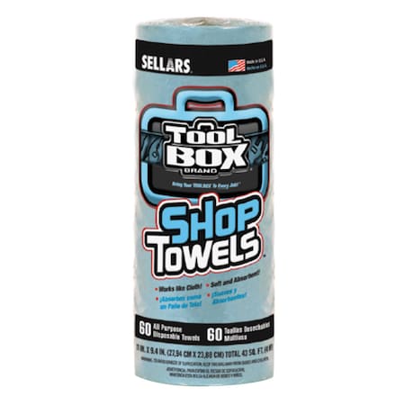 Asp Shop Towels - Disposable - Rolls, 11" X 9.4" 60 Sheets Per Roll Pk 1921